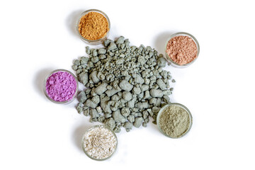 Different Colors of Powder Around Gray Stones