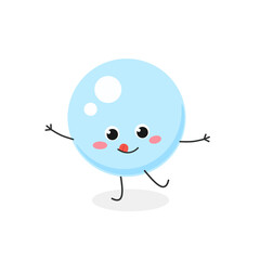 Playful blue bubble cartoon character 