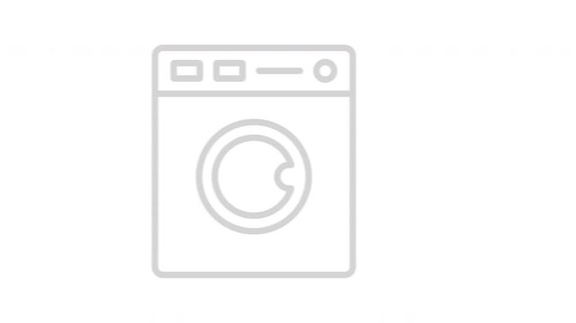 Washing machine animation icon in clean vector style, simple outline illustration isolated on white background.