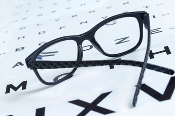 Black Glasses Are Resting on a Sheet of Letters