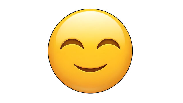 Smiling face emoji isolated on transparent background