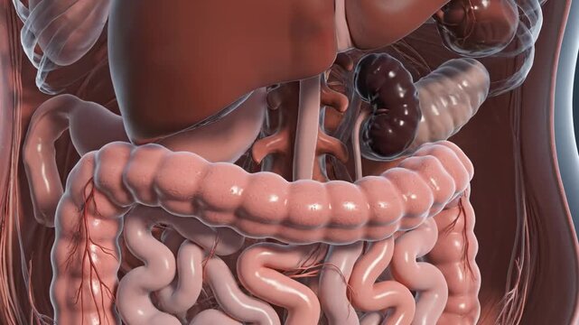 Detailed Anatomy Illustration of Human Digestive and Organ Systems