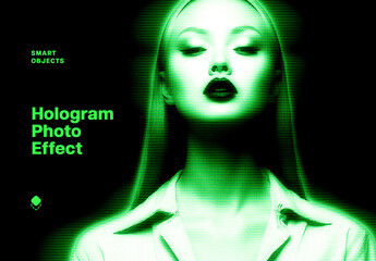Hologram Photo Effect Mockup