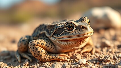 Fototapeta premium Sonoran Desert Toad in its natural habitat, a detailed close-up of the amphibian.