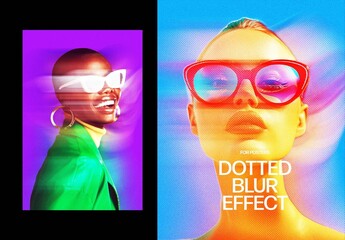 Acid Halftone Blur Poster Effect Mockup