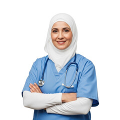 Confident healthcare professional isolated on transparent background