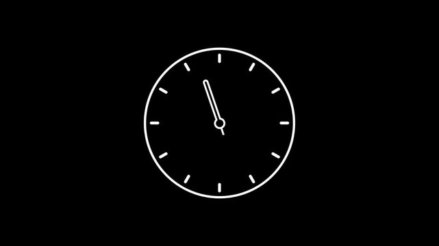 An abstract time management icon to convey deadlines and countdown urgency. A simple vector style analog clock illustration with 12 hour symbols.