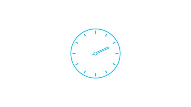 Clean and simple illustration of a blue clock face with a single hand, representing time. Ideal for concepts of punctuality, scheduling, and business efficiency.