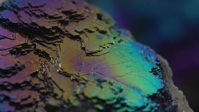 Subtle Crystal Formation Macro shot of a mineral growing, highlighting its delicate, shimmering structure and intricate patterns.