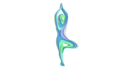 Obraz premium Abstract Human Figure in Yoga Pose.