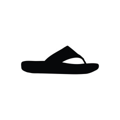 Flip flop silhouette icon vector flat design