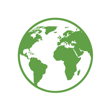 Green Globe Earth Map Illustration Simple Graphic Planet Representation