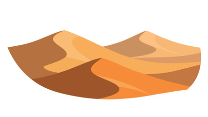 Dynamic desert landscape illustration portraying abstract sand dunes. A minimalist vector artwork captures the serene beauty of an expansive arid