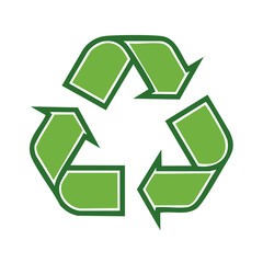 Obraz premium Universal green recycling symbol with arrows forming a triangle promoting environmental conservation