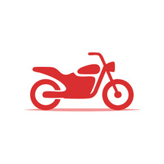 Simple Red Motorcycle Icon Graphic Design Side View Transportation Symbol Vehicle Emblem