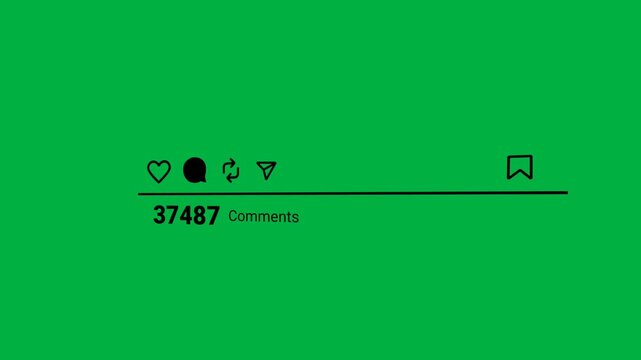 Comments Counter Counting Social Media Animation with Green Screen