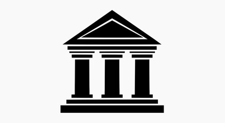 Obraz premium Classic building facade with columns and triangular pediment