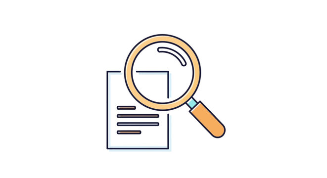 Magnifying glass on document paper.