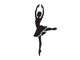 Elegant silhouette of a ballerina in a graceful pose © Saad