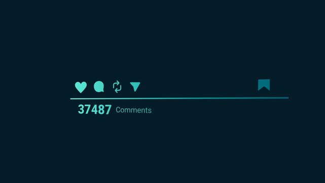 Comments Counter Counting Social Media Animation with Green Screen