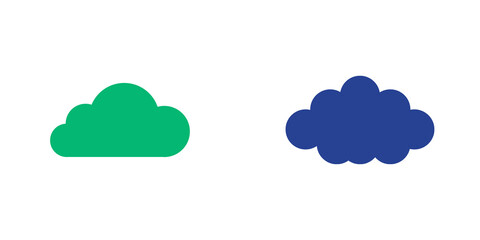 Obraz premium Two different clouds with different colors isolated on transparent background