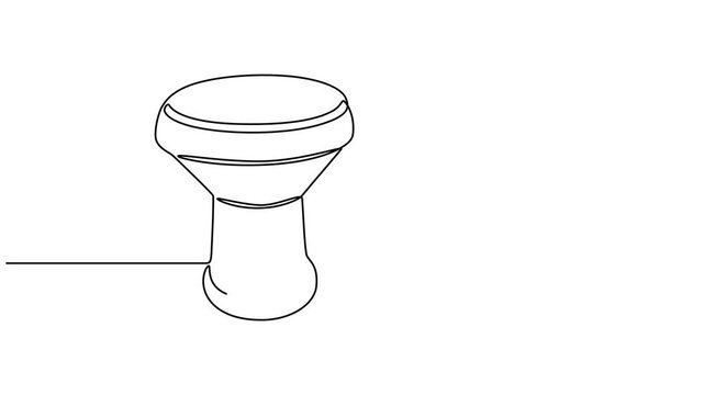 Tamtam animation continuous one line drawing, continuous line drawing of Snare Drum vector icon. Musical instrument single line for decoration, design, invitation jazz festival, music shop, Single pro