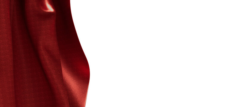 Luxurious red textile detail with curved edge and soft light. Perfect for design projects, adds ric