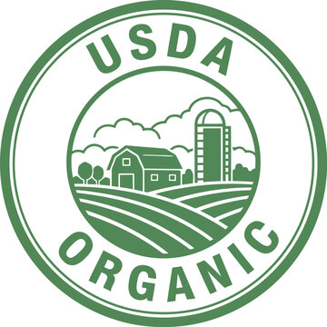 USDA Organic Certified Label Icon for Natural Food Packaging