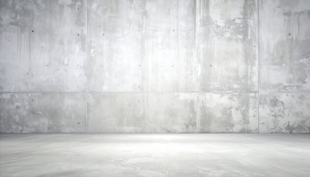 Dark empty room with gray concrete wall and rough cement floor texture backdrop