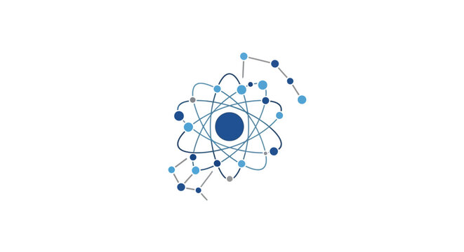 Atom Structure with Electron Orbits.