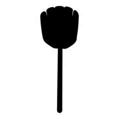 Monochrome tulip blossom in striking silhouette against a pristine white background