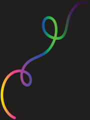 Obraz premium Colorful vector illustration of an abstract gradient line pattern on a black background