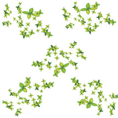 is a seamless pattern featuring green leaves and vines against  background. I