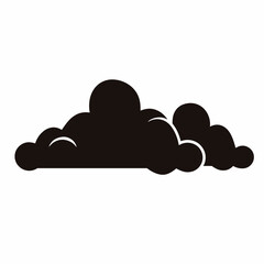 Stylized black and white representation of cumulus clouds in vector format