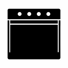 Fototapeta premium Stylized Black and White Icon of a Modern Kitchen Oven Appliance