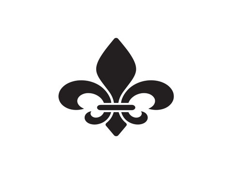 Elegant black fleurette or fleur-de-lis symbol