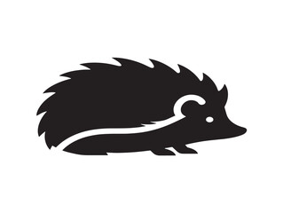 Minimalist black hedgehog silhouette vector