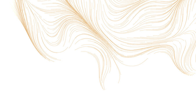 Elegant abstract design featuring gold lines on a white background, perfect for backgrounds, digital art, and modern aes