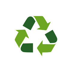 Obraz premium Recycling Symbol Illustration – Green Eco Recycle Icon Flat Design