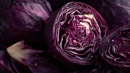 Obraz premium Red cabbage with visible apple chunks and cloves, close-up storytelling composition