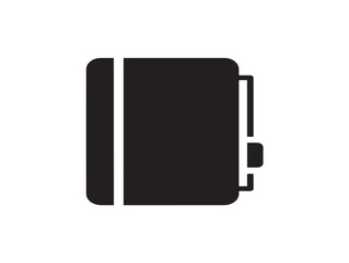 Minimalist black notebook with pen holder