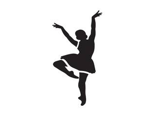 Graceful ballerina silhouette in mid-pose