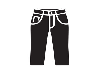 Minimalist black cargo pants vector icon