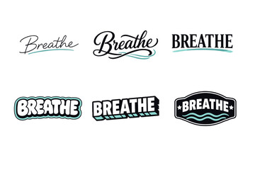 Obraz premium Breathe typography designs: diverse styles and creative lettering variations