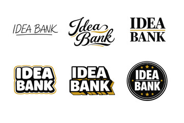 Obraz premium Diverse styles of idea bank logos in various typography designs