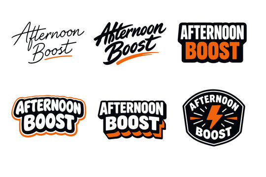 Afternoon boost logo designs in various styles and fonts