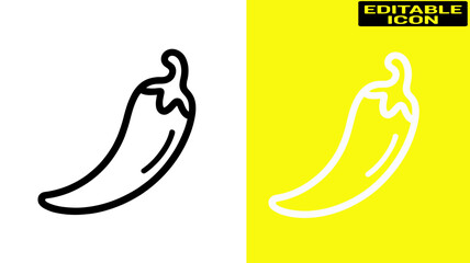 A close-up view of a single pepper with a gradient background transitioning from white to black. Vector