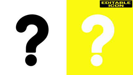 Two question marks on a white and yellow background, symbolizing uncertainty and mystery. Vector