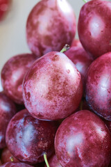 Obraz premium Fresh Red Plums with Sweet Flavor - Premium Quality Fruit
