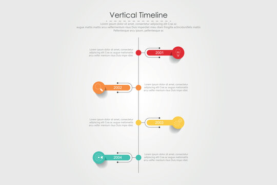 vertical timeline milestone infographic template banner  with 4 point list information for slide presentation.